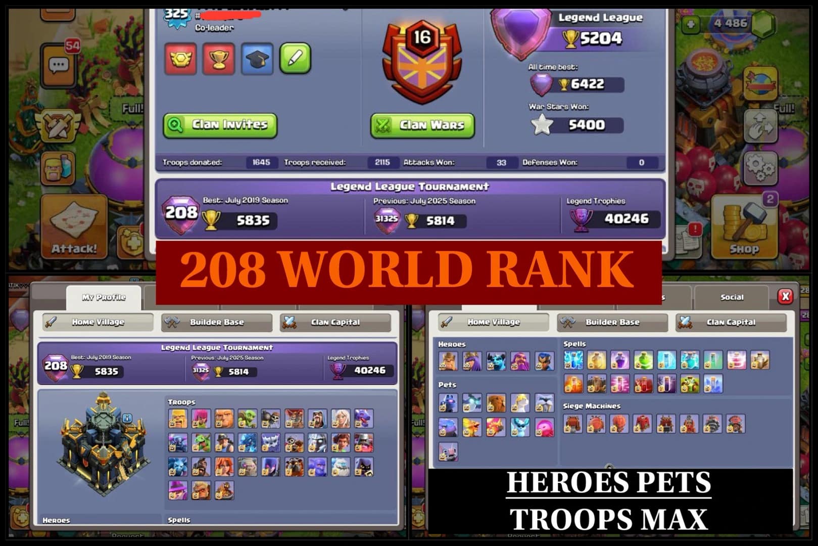 Clash of Clans TH17 FULL MAX | 208 GLOBAL - Image 2