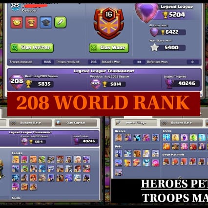 Clash of Clans Town Hall 17 Level 325